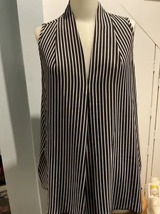 Spense women's xl sleeveless blouse blue striped flowy dressy - Picture 1 of 5