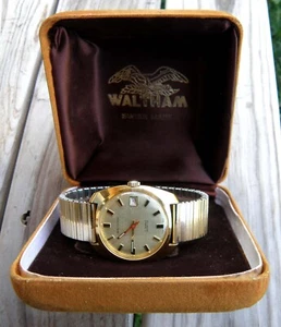 Vintage Waltham Men’s Wrist Watch in the Original Velvet Box c.1970s - Picture 1 of 19