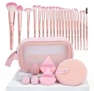 27tlg. Pink Pinselset Make Up Pinsel Profi Kosmetikpinsel Schminkpinsel Geschenk - Bild 1 von 10