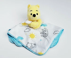 DISNEY Baby Security BLANKET Yellow WINNIE the POOH Bear Sun Cloud Plush Lovey - Picture 1 of 5