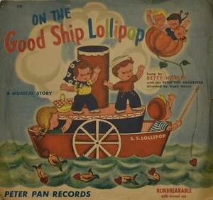 On The Good Ship Lollipop & 3 Cowboy Songs - 78 RPM Peter Pan Records - Picture 1 of 4