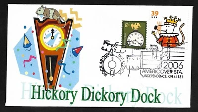 #3762 10c American Clock Coil- Hickory Dickory Dock Cachet - FDC + #3990 Maisy - Image 1 of 2