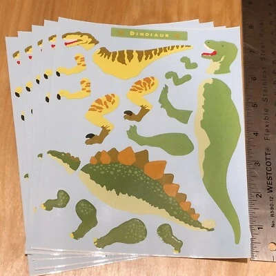 5 pegatinas reposicionables de la señora Grossman crea dinosaurio Stegosaurus Velociraptor Foto 1 de 4