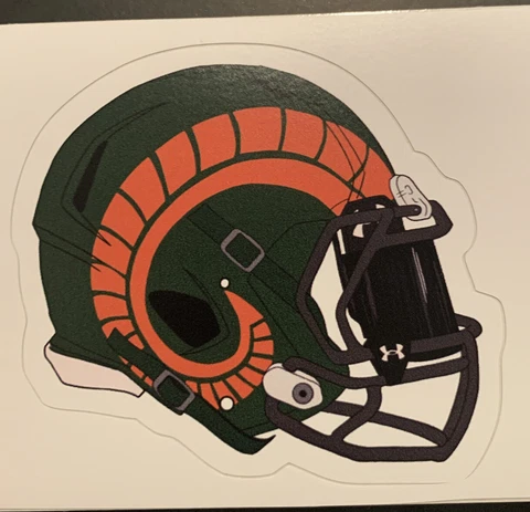 Colorado State Rams Sticker HELMET College Logo 3.2" x 2.8" Green Orange Cover
