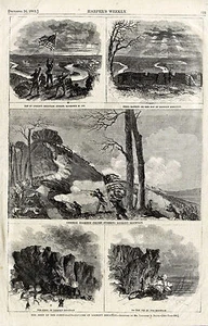 Bürgerkrieg Eroberung des Aussichtsberges 8. Kentucky Regiment hisst Flagge Druck - Bild 1 von 1