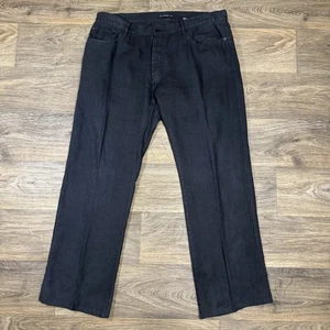 Pantalones rectos John Varvatos para hombre 36x30 reales 38x30 auténticos 100 % lino - Imagen 1 de 16