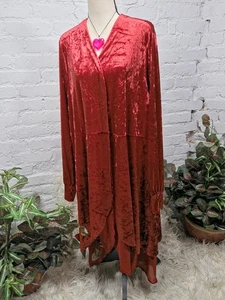 Torrid Romantic Crushed Velvet Chiffon Open Front Boho Kimono 4X - Picture 1 of 11