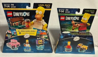 (2) LEGO - 71202 & 71211 - The Simpsons Homer & Bart [NEW] DIMENSIONS Fun Pack - Image 1 of 2