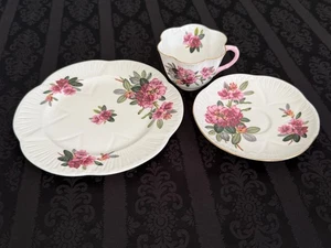 Shelley Dainty Pink Rhododendron Floral Tea Cup, Saucer, and Plate Set - #2453 - Picture 1 of 9