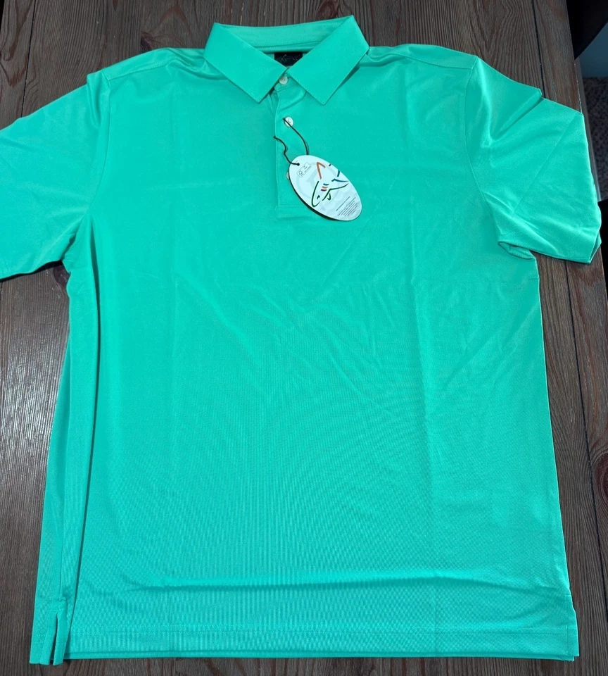 Greg Norman Freedom Micro Pique Polo - Waterfall - Large - NEW - Image 1 of 1
