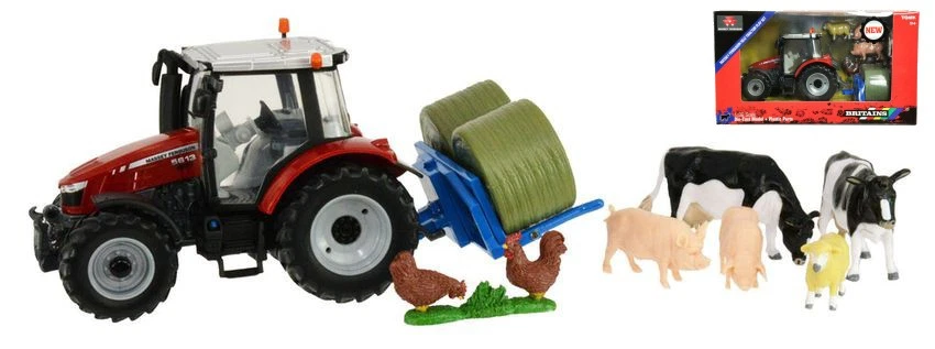 BRITAINS LC43205 MASSEY FERGUSON 5612 TRACTOR PLAYSET 1:32 Modellino - Immagine 1 di 1
