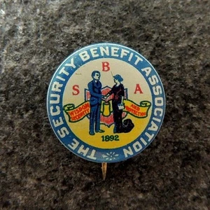 The Security Benefit Association SBA Life Insurance Kansas Pinback Button 1892 - Imagen 1 de 2