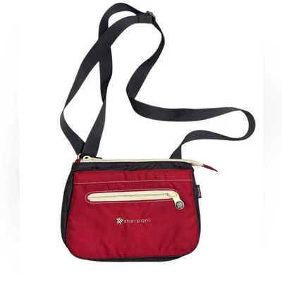 Sherpani Burgundy and Black Crossbody Bag Grey Zipper Nylon Travel School Casual - Image 1 of 4