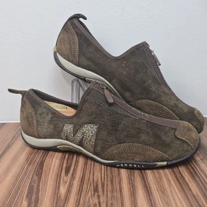 Scarpe comode Merrell Barrado slip on zip anteriore donna taglia 8 pelle marrone - Foto 1 di 19
