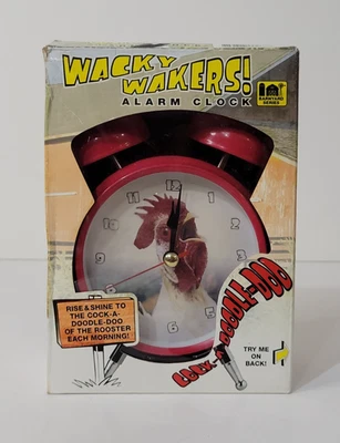 Wacky Wakers Rooster Alarm Clock NEW Dual Bell Barnyard Series Feldstein Red - Image 1 of 4