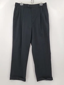 Pantalones de vestir Stafford para hombre 34x30 negros plisados poliéster rayón calce clásico - Imagen 1 de 6
