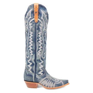 Dan Post Boots Denim Darlin Snip Toe Cowboy Womens Blue Casual Boots DP5108 - Picture 1 of 5