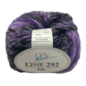 ONline Linie 292 Sal #23 Purples Black Striping Yarn Skein Wool Acrylic NEW - Picture 1 of 4