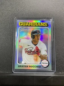 2024 Topps Heritage Brayan Rocchio #70 Chrome Silver Refractor Guardians #/225 - Picture 1 of 2