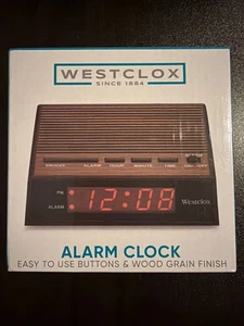 Westclox 22690 Reloj Despertador LED Retro Grano Madera, 0.6 Pulgadas-Probado - Imagen 1 de 3