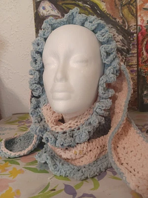  Pasamontañas Pink And Blue Bunny Trans Pride hecho a mano  Foto 1 de 4