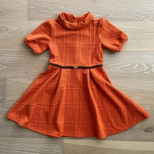 Janie & Jack Quilted Puff Sleeve Jacquard Dress Rust sz 10 - Picture 1 of 6