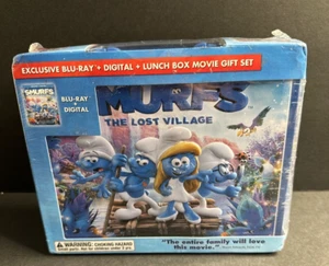 Smurfs The Lost Village Exclusive Blu-Ray Digital Metal Lunch Box Gift Set NEW - Picture 1 of 16