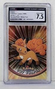 Vulpix #37 Silver Foil 1999 Pokemon Topps Series 1 Card 2nd Print Graded CGC 7.5 - Picture 1 of 5