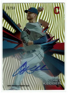 2015 Topps High Tek Acetate Gold Wave Parallel Corey Kluber Auto 15/50 - Picture 1 of 3