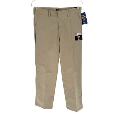 Dickies Pants Boys Husky 14 Khaki Flat Front Adjustable Waist Classic Fit NEW - Image 1 of 4