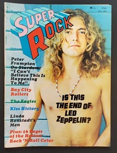 Super Rock Magazine Dec 1977 Kiss Led Zeppelin Eagles Bay City Rollers Frampton - Picture 1 of 8