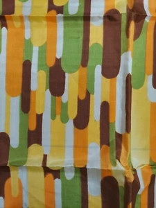 Vtg  Fabric MCM 1 Yd 10" X 45" w  Hippie  Geometric ACETATE - Picture 1 of 4