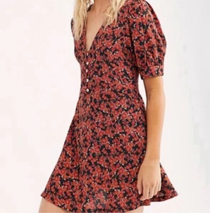 Abito Free People Provence Ruggine Stampa Floreale Taglia S - Foto 1 di 10