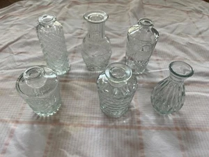 Mini Glass Bud Vases - Set of 6 Small Vases for Flowers 12"L x 11"W x 3.9"H - Picture 1 of 5
