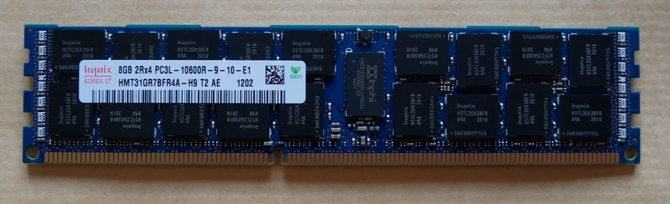 HYNIX 8Go 2Rx4 PC3L - 10600R-9-10-E1 - ECC - RAM pour Serveur - HMT31GR7BFR4A - Photo 1/1