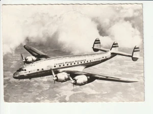 Postal de avión..., Constellation, T.W.A. Aerolíneas, en vuelo... s/w AK - Imagen 1 de 1