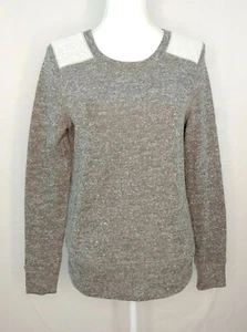 Lou & Grey Womens Sweater Sz Small Gray White Long Sleeve Cotton Blend - Picture 1 of 4