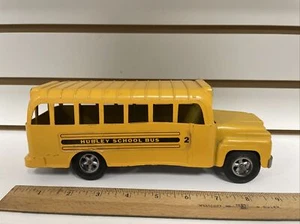 Vintage 1960s Hubley 9.5” Yellow School Bus HUBBLY SCHOOL BUS 2 Original Graphic - Picture 1 of 11