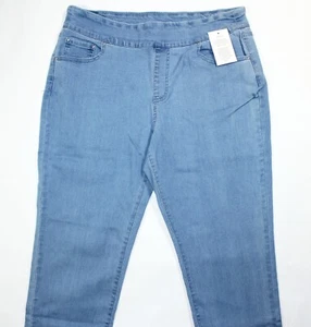 BLAIR DenimEase Pull On Flat-Waist Denim Jeans, Size 18P, Light Wash, NEW!! - Picture 1 of 3