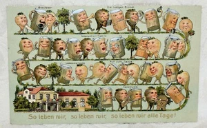 162o. AH GUGGENHEIM KÜNSTLER, GEPRÄGTE SELTENE BIERKRÜGE, ANTHROPOMORPH VERMENSCHLICHT - Bild 1 von 2