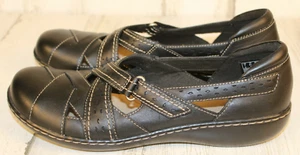 NEW Clarks Bendables Ashland Spin Slip on Leather Loafer Black Womens Size 9.5 N - Picture 1 of 12