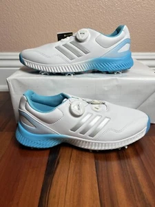 Adidas Response Bounce Women’s Golf Shoes Size 7 BOA White Blue Silver BD7191 - Picture 1 of 8