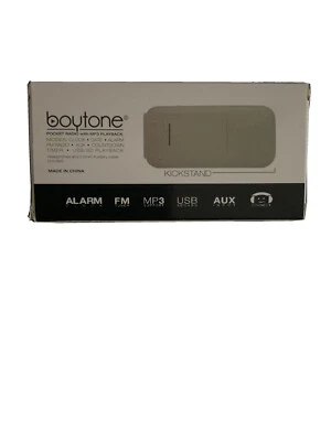Boytone BT-92W Portable FM Radio Alarm Clock with Earphones, Flash light, USB - Image 1 of 3