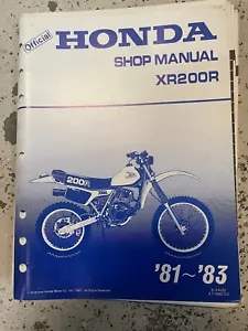 1981 1982 1983 Honda XR200R Moto de Cross Tienda Servicio Reparar Manual 61KA202 - Imagen 1 de 4