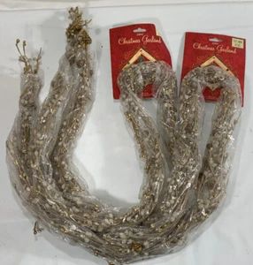 10' Natürlich aussehende Weihnachtsbaum Girlande Gold Mini Tannenzapfen Beeren 2-5' - Bild 1 von 12