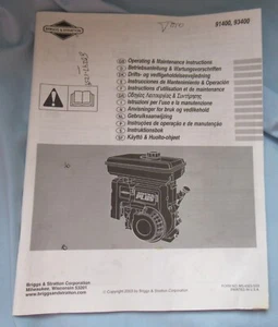 Manual de instrucciones de operación y mantenimiento Briggs & Stratton 2003 91400, 93400 - Imagen 1 de 7