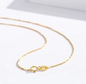 Kette Gold vergoldet Silber S925 Damen Herren Halskette gold 0,65mm - Bild 1 von 5