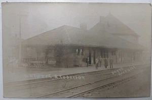 c1908 RPPC REED CITY MICHIGAN Railroad Station Train Depot - Picture 1 of 3