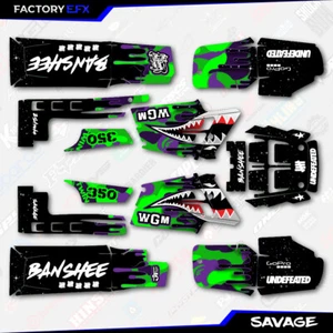 Green Purple Savage Camo Racing Fender Graphics Kit fits Yamaha Banshee 350 Twin - Bild 1 von 2