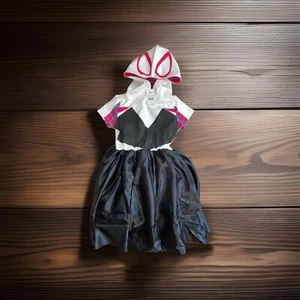 NWT Marvel Spider-Gwen Girls Pullover Cosplay Hooded Dress Size XS(4-5) Dress Up - Picture 1 of 4